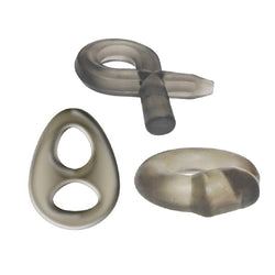 Phat Rings TPR Cock Rings 3-Pack Smoky Gray