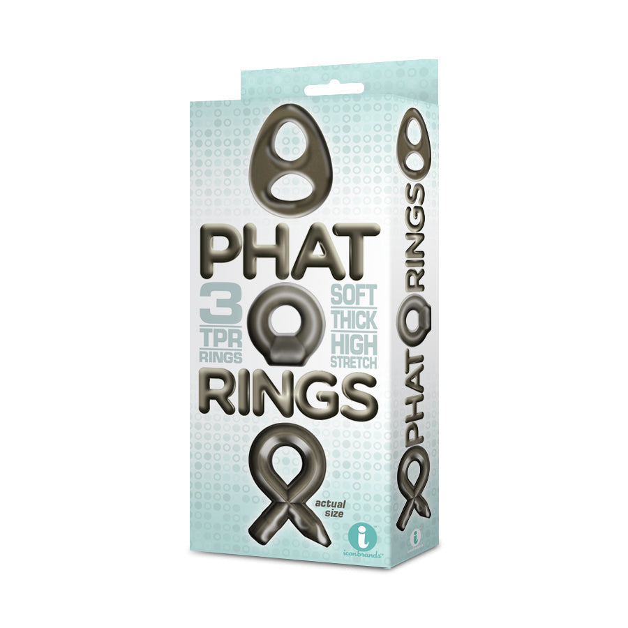 Phat Rings TPR Cock Rings 3-Pack Smoky Gray