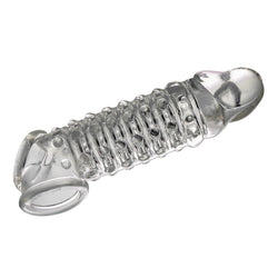 Toppers Penis Extender Ribbed Nubbed Clear