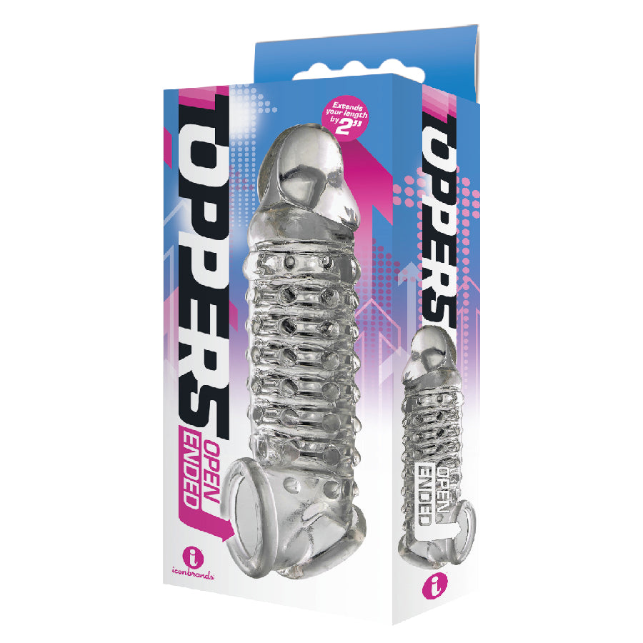 Toppers Penis Extender Ribbed Nubbed Clear