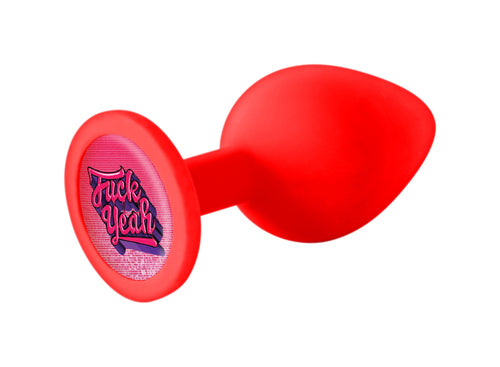 Booty Calls Silicone Butt Plug Red "Fuck Yeah"