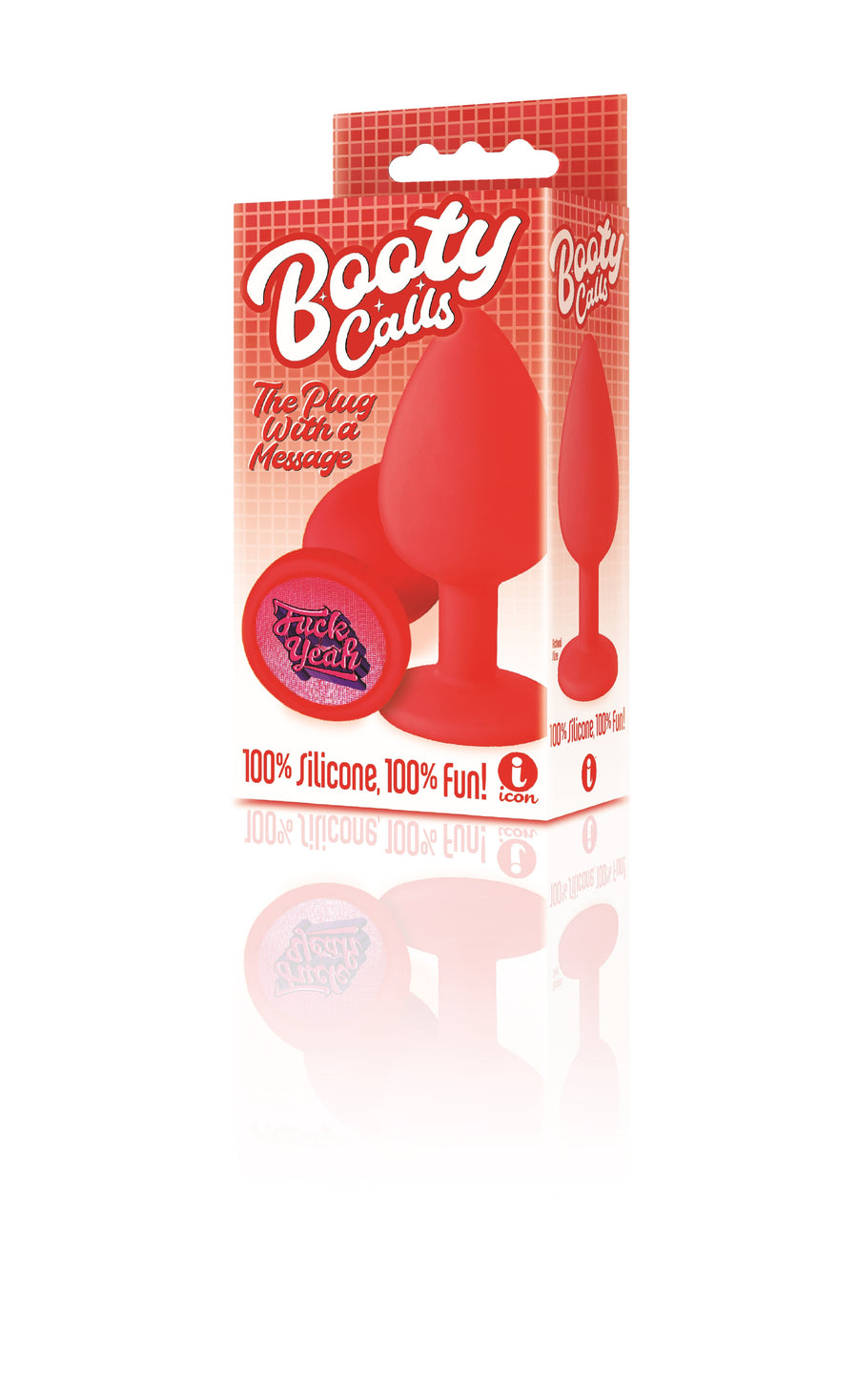 Booty Calls Silicone Butt Plug Red "Fuck Yeah"