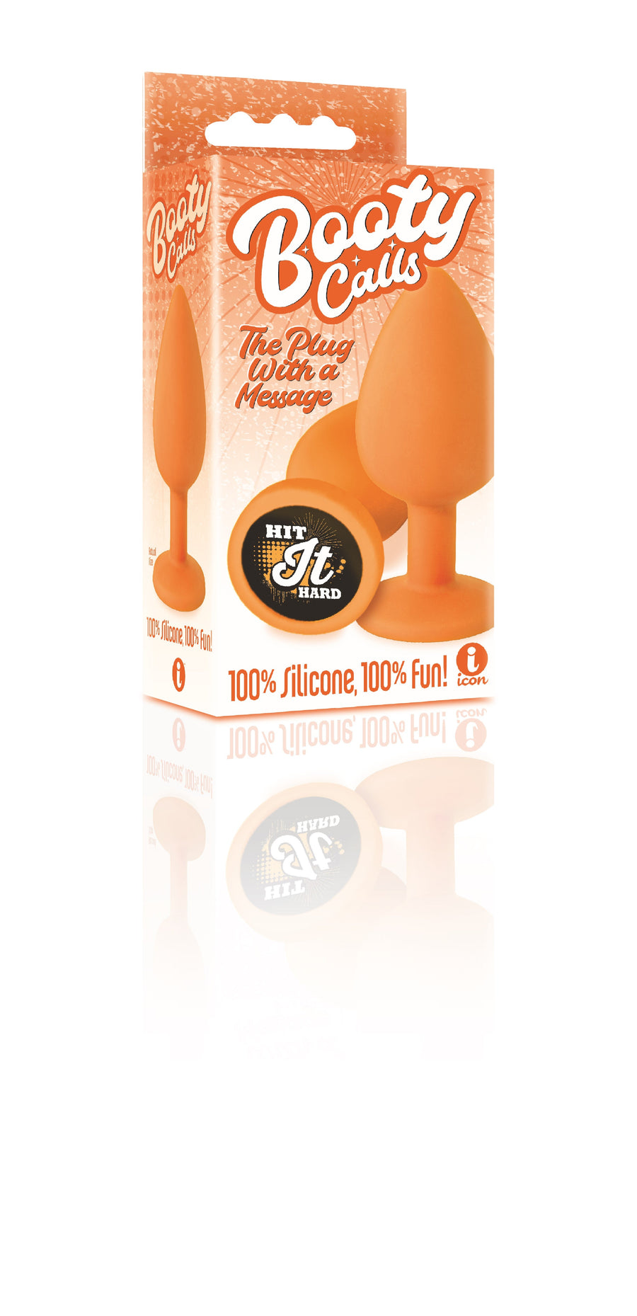 Booty Calls Silicone Butt Plug Orange "Hit It Hard"
