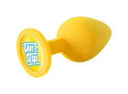 Booty Calls Silicone Butt Plug Yellow "Don't Stop"