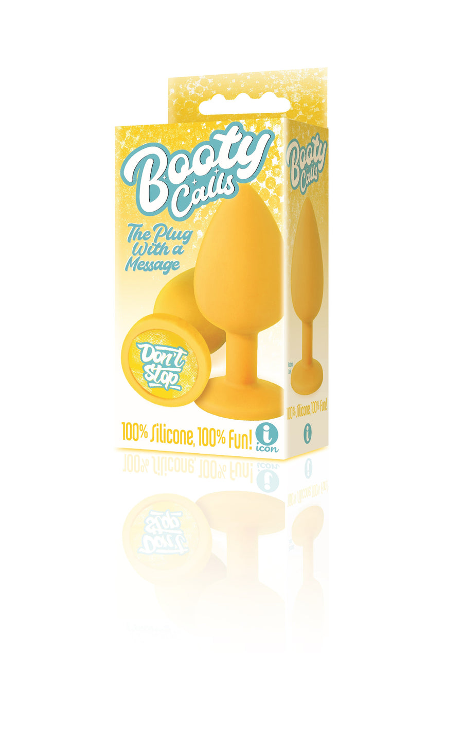 Booty Calls Silicone Butt Plug Yellow "Don't Stop"