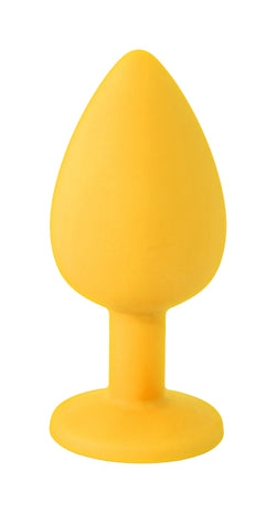 Booty Calls Silicone Butt Plug Yellow "Don't Stop"