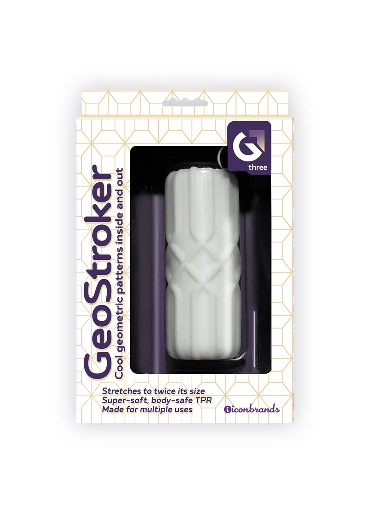 GeoStroker Three Textured Masturbator White