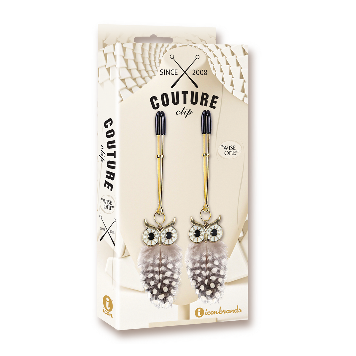 Couture Clips Wise One Owl Feather Nipple Clamps