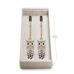 Couture Clips Wise One Owl Feather Nipple Clamps
