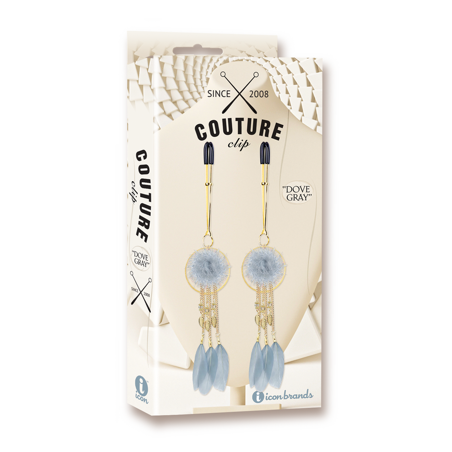 Couture Clips Dove Gray Feather Clamps