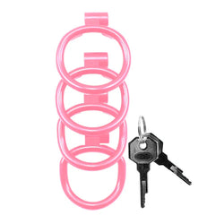 Kink Chastity Locking Cock Cage Medium Pink