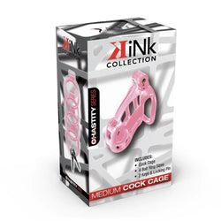 Kink Chastity Locking Cock Cage Medium Pink