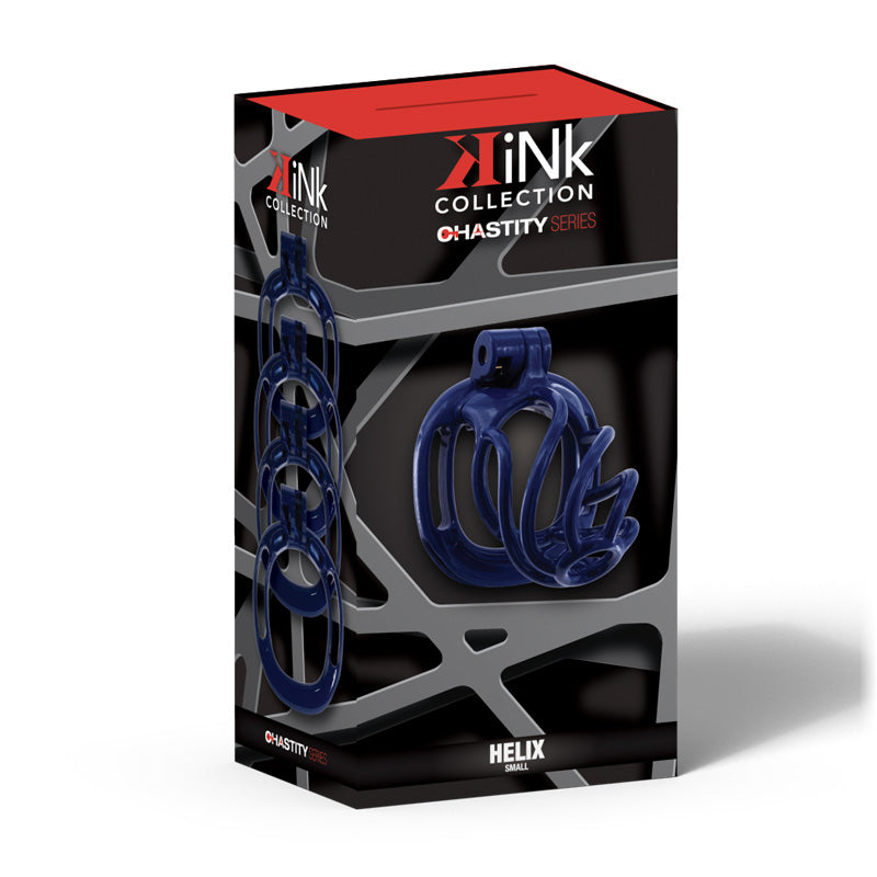 Kink Helix Cock Cage Small Dark Blue