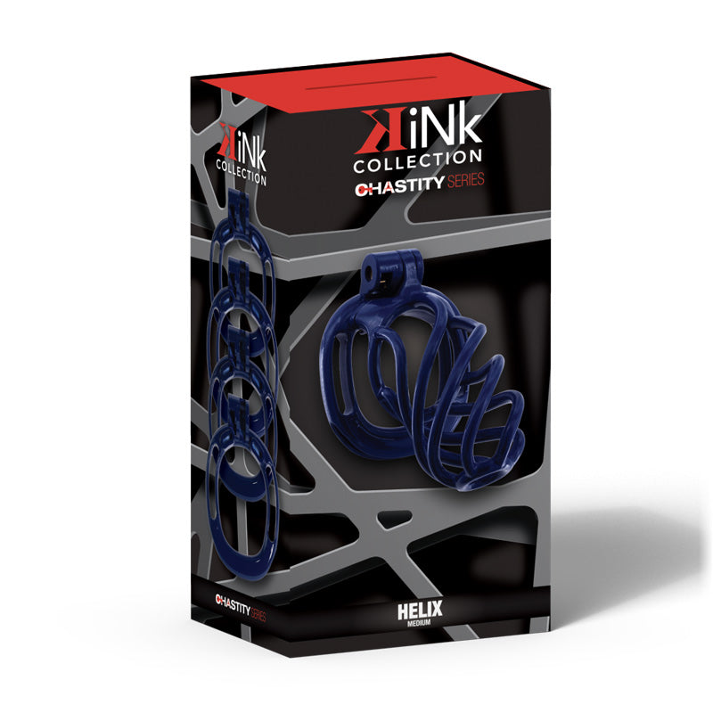 Kink Helix Cock Cage Medium Dark Blue