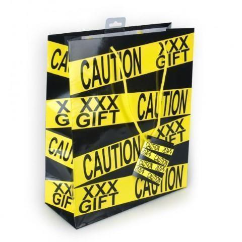 Caution XXX Gift Bag Yellow/Black