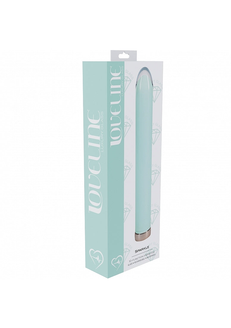 LoveLine - Glass - Sparkle - Rechargeable - 10 Function - 6.3" Vibrator - Green
