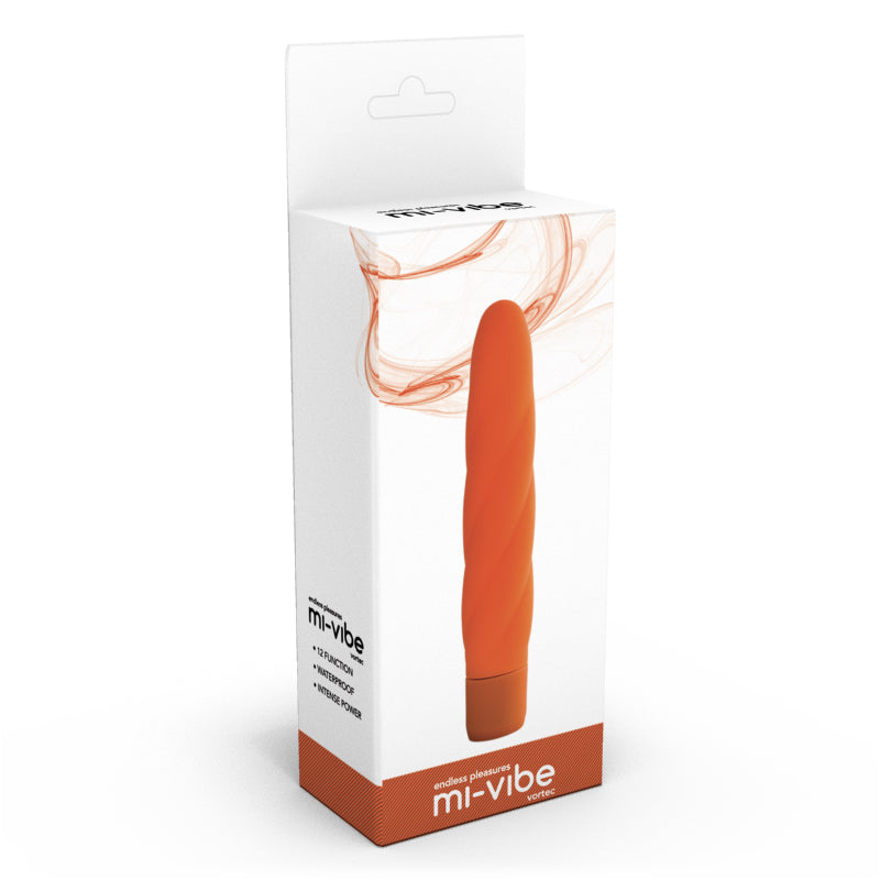 Mi-Vibe Vortec Swirl Vibrator Orange 6 inch