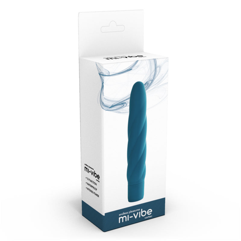 Mi-Vibe Vortec Swirl Vibrator Blue 6 inch