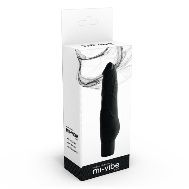 Mi-Vibe Storm Silicone Vibrator Black 6 inch