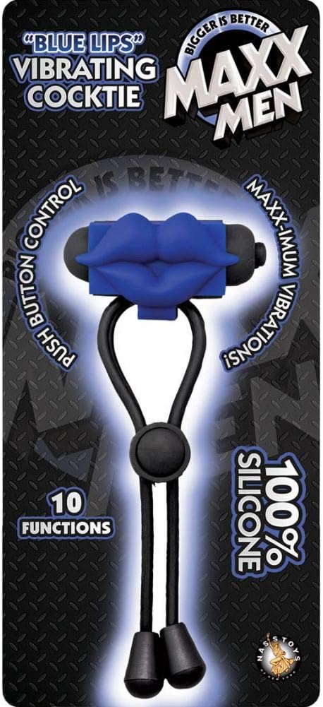 Maxx Men Blue Lips Vibrating Cock Tie Blue