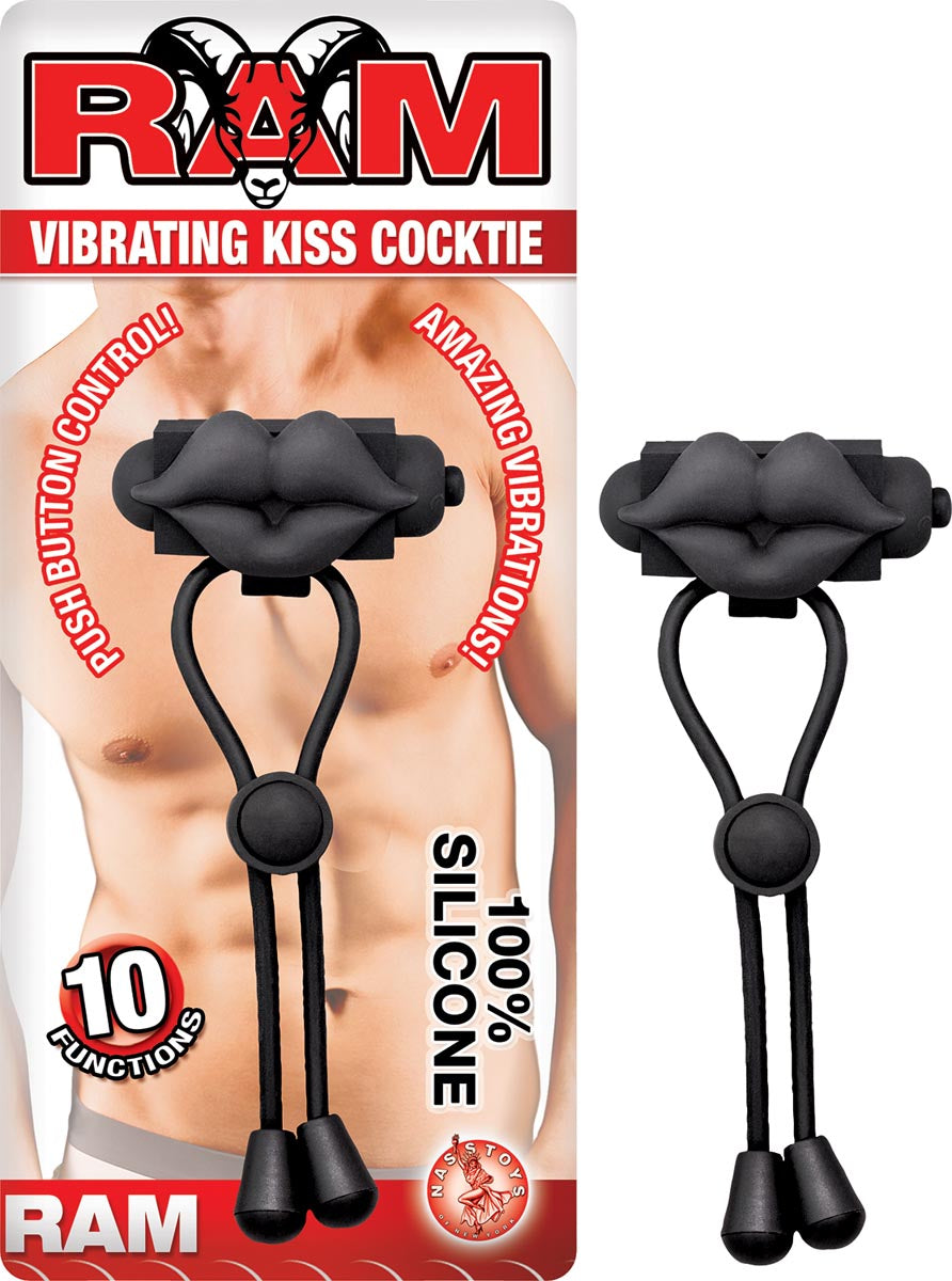 RAM Vibrating Kiss Cock Tie Black
