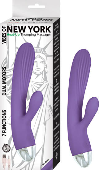 Vibes of NY Heat Up Thrusting Massager Purple