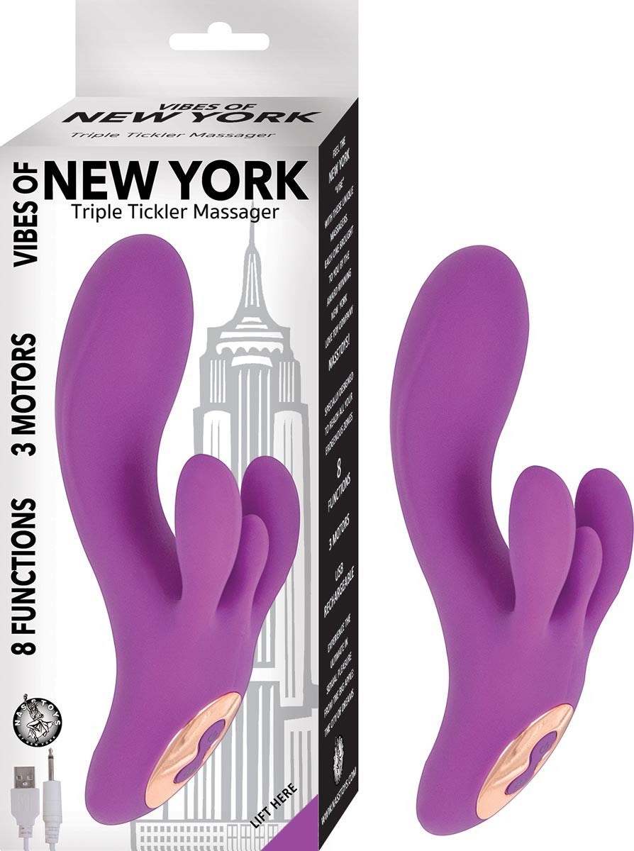 Vibes of NY Triple Tickler Massager Purple