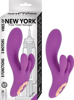 Vibes of NY Triple Tickler Massager Purple