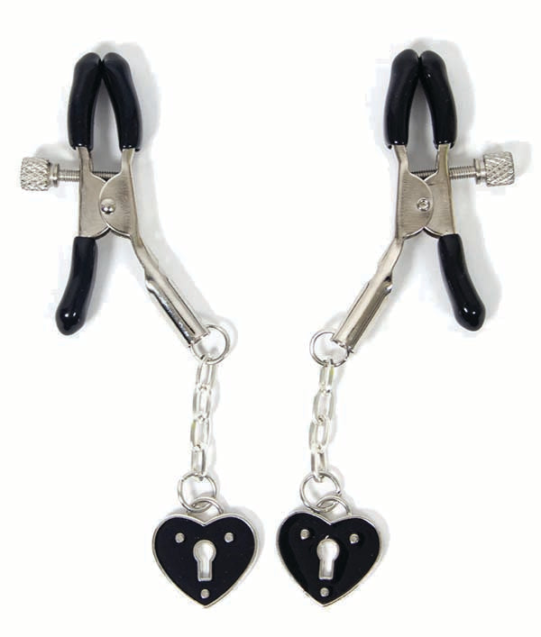 Sexy AF Nipple Clamps Black Hearts