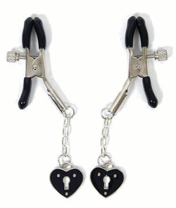 Sexy AF Nipple Clamps Black Hearts