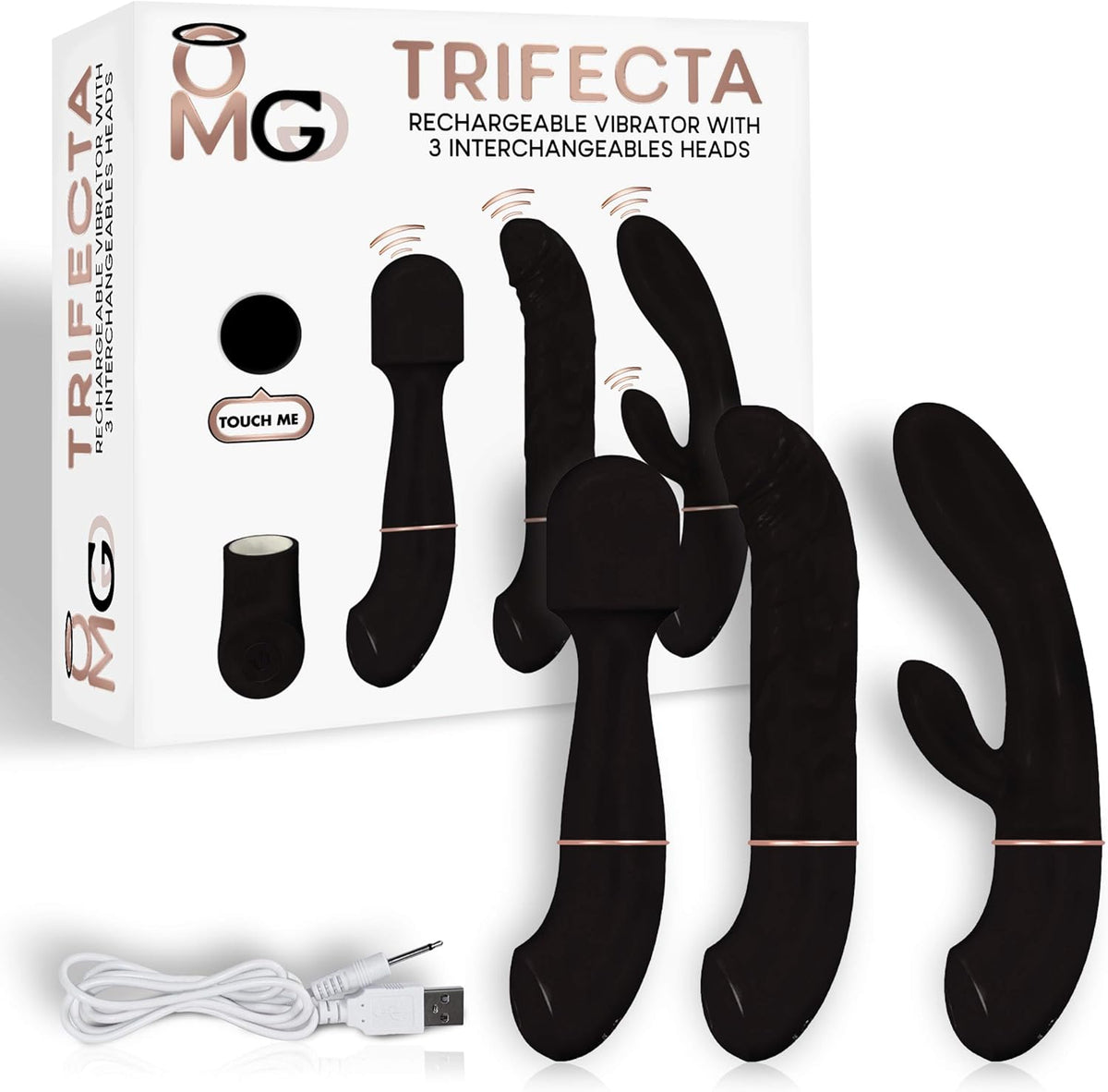 OMG Trifecta Vibrator 3 Heads - Black