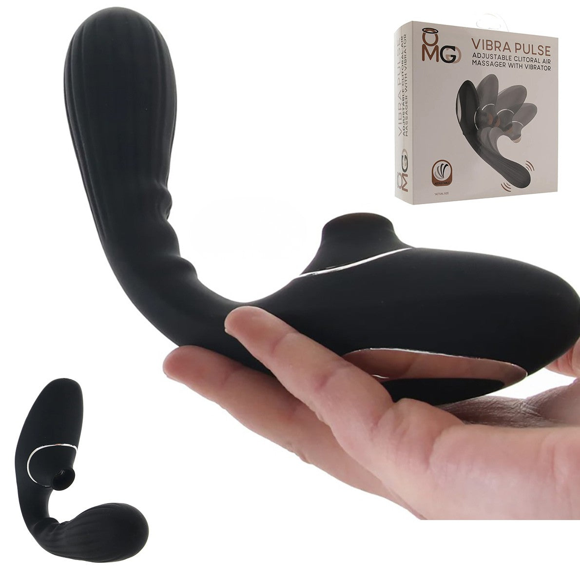 OMG Vibra Pulse Clitoral Air Massager - Black