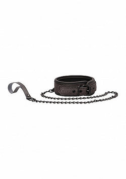 Ouch! Elegant Collar with Leash Titanium Grey