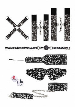 Ouch! Printed Bondage Kit Black