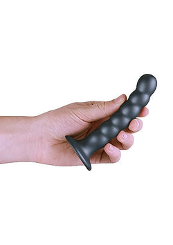 Ouch! Beaded G-Spot Dildo Gun Metal 5"