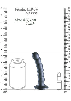 Ouch! Beaded G-Spot Dildo Gun Metal 5"