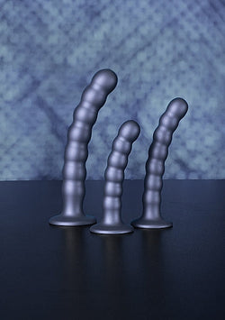 Ouch! Beaded G-Spot Dildo Gun Metal 5"
