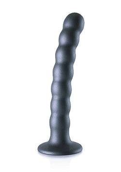 Ouch! Beaded G-Spot Dildo Gun Metal 6.5"