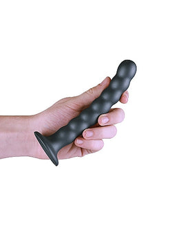 Ouch! Beaded G-Spot Dildo Gun Metal 6.5"