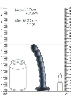 Ouch! Beaded G-Spot Dildo Gun Metal 6.5"
