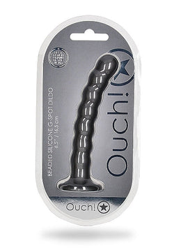Ouch! Beaded G-Spot Dildo Gun Metal 6.5"