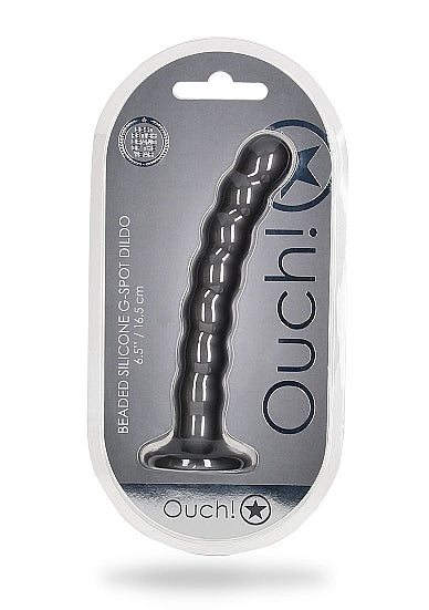 Ouch! Beaded G-Spot Dildo Gun Metal 6.5"