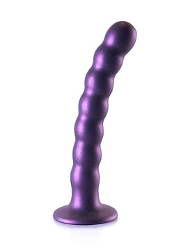 Ouch! Beaded G-Spot Dildo Metallic Purple 6.5"