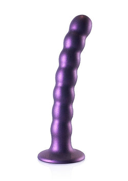 Ouch! Beaded G-Spot Dildo Metallic Purple 6.5"