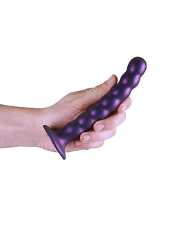 Ouch! Beaded G-Spot Dildo Metallic Purple 6.5"