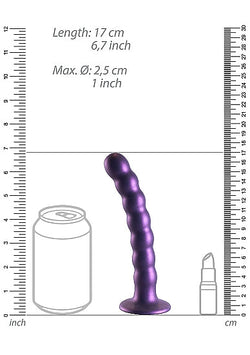 Ouch! Beaded G-Spot Dildo Metallic Purple 6.5"