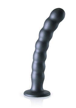 Ouch! Beaded G-Spot Dildo Gun Metal 8"