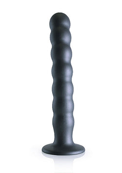 Ouch! Beaded G-Spot Dildo Gun Metal 8"