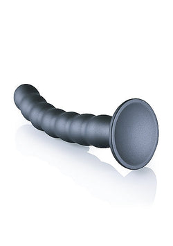 Ouch! Beaded G-Spot Dildo Gun Metal 8"