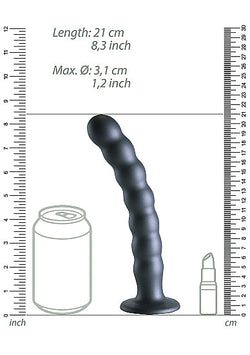 Ouch! Beaded G-Spot Dildo Gun Metal 8"